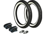 Set: 2 Pneumatici Whitewall Mitas 2.75 X 16 + 2X Tubi + 2X Nastro