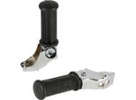 Set: 2X Poggiapiedi Anteriori A Costine, Cromate - Mz ES125, ES150, TS125, TS150