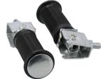 Set: 2X Poggiapiedi Passeggero Nero/Cromo (Aspetto Originale) - Per Mz ES175/2, ES250/2, Ts, Etz
