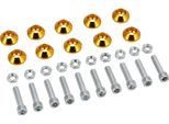 Set: 10X Disco Svasato Cnc M6, Alluminio, 6.5X18X7Mm, Oro Anodizzato, Incl. Bulloni E Dadi Del Cilindro M6