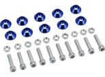 Set: 10X Disco Svasato Cnc M6, Alluminio, 6.5X18X7Mm, Anodizzato Blu, Incl. Bulloni E Dadi Del Cilindro M6