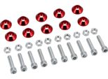 Set: 10X Disco Svasato Cnc M6, Alluminio, 6.5X18X7Mm, Anodizzato Rosso, Incl. Bulloni E Dadi Del Cilindro M6