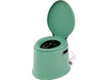Costway Toilette Portatile Da Campeggio, Toilette Portatile Da Viaggio Fino A 200 Kg, Toilette Mobile Con Inserto A Secchio Rimovibile, Porta Carta Igienica Verde