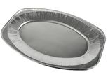 Papstar 14891 Papstar Aluminium-Servierplatte, Oval, 430 X 290 Mm, Silber