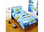 Manchester City Fc Classic Crest Patch Biancheria Da Letto BS877 (Letto Singolo) (Azzurro)