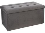 Atmosphera CréAteur D'intéRieur Sitzbank Lysandre Poliestere Poliuretano Mdf-Platte Grau 38 Cm X 76 Cm X 38 Cm