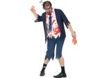 Zombie Non Morto Costume Di Halloween Da Scary Party Carnevale Horror Costume Outfit, Taglia: 48 - 50 (M) Colore: Blu