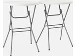 Set Di 2 Tavoli Pieghevoli Alti, Bianco