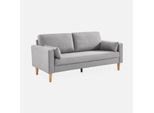 Sweeek - Divano A 3 Posti Dritto - Grigio Chiaro
