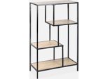 Libreria Industriale In Metallo Ed Effetto Legno, 4 Livelli, Marrone Naturale