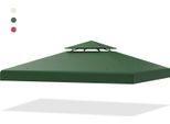 Costway 3X3M Tetto Di Ricambio Per Gazebo, Copertura Di Ricambio Per Gazebo A Doppio Tetto Con Fori Di Drenaggio E Chiusure In Velcro, Copertura Per Gazebo (Verde Scuro)