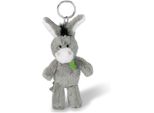 Nici 47868 Portachiavi Asino Con Trifoglio Ricamato 10 Cm, Grigio