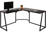 Scrivania Ad Angolo HWC-K66, Tavolo Da Lavoro Per Computer, Mvg 76X140X140Cm, Metallo Mdf ~ Marrone Scuro