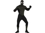 Supereroe Figura Avventura Con Cappuccio Tuta Integrale Mantello Maschera Design A Rete Costume Cool, Taglia: 48 - 50 (M) Colore: Nero