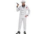 Costume Gessato Da Gangster Degli Anni '20 Accessori Per Cappello Mafioso Stile Vintage Retro Party Chic Abito Camicia Cravatta Eleganza, Taglia: 48 - 50 (M) Colore: Bianco