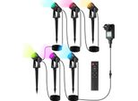 Swanew Faretto Da Giardino A Led Con Picchetto A Terra Set Di 6, Luce Da Giardino Illuminazione Da Giardino Con Spina Impermeabile IP65 Rgb