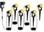 Yakimz Faretto Da Giardino A Led Con Picchetto A Terra Set Di 6, Luce Da Giardino Illuminazione Da Giardino Con Spina Impermeabile IP65 Bianco Caldo