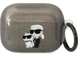 Karl Lagerfeld Klaphnkctgk Airpods Procover Czarny/Nero Glitter Karl&Choupette