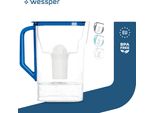 Wessper D3 Slim Aquaclassic 2,7L Caraffa Filtrante Blu Per Frigorifero Compatibile Con I Filtri Brita E Aquaphor + Cartuccia Filtrante Aquaclassic