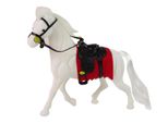 Figura Di Fattoria Con Sella Di Cavallo Bianco