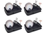 Novaliv 4X Organizzatore Per Lavastoviglie Anthrazite Grey 40 X 30 Cm - Scolapiatti - Uso Versatile Per Cucina E Lavello Piccolo - Portaposate E Stoviglie Portapiatti