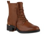 Van Hill Donna Stivaletti Stringati Scarpe Stringate 840626, Colore: Marrone Chiaro, Taglia: 36