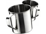 Tazza In Acciaio Inox Kadax, Tazza Da Caffè Resistente Con Manico, Tazza Infrangibile, Tazza Isolata, Tazza Termica Per Caffè, Tè, Succo E Acqua (9 Cm / 2 Pezzi)