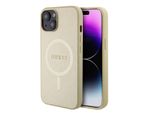 Guess Guhmp15Spsahmcb Custodia Rigida Saffiano Magsafe Per Iphone 15 / 14 / 13 6.1 ZłOty/Oro