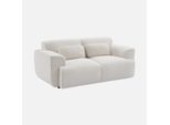 Sweeek - Divano A 2 Posti Con Rivestimento In Bouclé Teddy - Crema