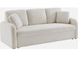 Sweeek - Divano A 3 Posti Con Rivestimento In Bouclé Teddy Color Crema - Crema
