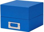 Hnfd Scatola Foto Sawala 10X15 Cm Acciaio Blu 700 Foto Con Separatori Porta Etichette