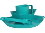 Lifeventure Ellipse Set Di Stoviglie In Plastica Da 4 Pezzi: Coltello/Forchetta/Cucchiaio, Piatto, Ciotola, Tazza Per Campeggio, Viaggi E Outdoor