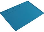 Tappetino Di Saldatura In Silicone Daytools S-110, 28X20 Cm, Blu | Resistente Al Calore Fino A 500 °C | Flessibile E Antiscivolo | Tappetino Di Saldatura Con Scomparti Per Un Lavoro Di Saldatura Efficiente | Scala Precisa 0 - 26 Cm | Tappetino In Silicone Lavabile