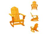 Vidaxl Sedia A Dondolo Adirondack In Legno Massiccio Di Abete Arancione - Sedie Da Giardino