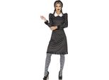 Abito Gotico Halloween Film Confessione Costume Scuro Eleganza Vintage Creepy Romantic, Taglia: 36 - 38 (S) Colore: Nero