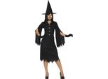Strega Halloween Cappellaio Magico Notte Cappotto Magico Avventura Regni Oscuri, Taglia: 38 - 40 (M) Colore: Nero