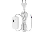 Cavo Di Alimentazione Rev Euro Con Interruttore Intermedio 0033500112, Con Usb, 2 M, Bianco