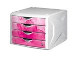Helit H6129626 Cassettiera Camaleontica 4 Cassetti Decorazione Fiore Di Campo(T)