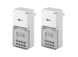 Goobay 55545 Set Di 2: Timer Digitale IP44, 2 Pezzi In Scatola, Bianco - Controllo Preciso E Comodo Dei Dispositivi Elettronici, Adatto Per Uso Esterno