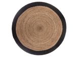 Tappeto In Iuta Con Bordo Nero D 120 Cm - Atmosphera CréAteur D'intéRieur