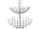 5 Five Simply Smart Obst-Etagere 2-StöCkig, ObststäNder, Obstkorb, Metall, Silberfarben, 40 Cm, 111526