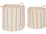 Set Di 2 Cesti In Cotone "Cosy"" - Colore Avorio - Atmosphera CréAteur D'intéRieur"