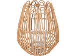 Lampada Da Tè "Lour"" In Metallo E Rattan - H22 Cm - Atmosphera CréAteur D'intéRieur"