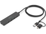 Digitus DA-70236 Hub Usb 3.0 Digitus, 4 Porte, Slim Line, Nero