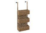 5 Five Simply Smart - Mensola Porta "Wickerwork"" 3 Cestini In Giunco Naturale"