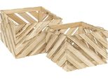 Atmosphera Interior Designer - Set Aus 2 Kisten Sulei Holz L30 37Cm