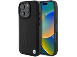 Bmw Bmhcp16Lsllbk Iphone 16 Pro 6.3Czarny/Nero Custodia Rigida In Pelle Timbro A Caldo