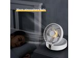 Ventilatore Da Tavolo Ventilatore Da Parete Oscillazione Automatica Batteria Ricaricabile Ventilatore Portatile Pieghevole Telecomando Silenzioso A 3 Velocità Ventilatore A Circolazione D'aria Con Luce D'atmosfera Calda Per Casa Ufficio Camera Da Letto Dormitorio Viaggio Campeggio