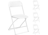Fch Sedia Pieghevole Set Di 4 Sedie Salvaspazio Pieghevoli, Leggere E Portatili, Resistenti Alle Intemperie, Da Giardino, Da Balcone E Da Campeggio, Fino A 150 Kg, Bianco