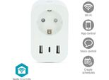 Smartlife Presa A Muro | Wi-Fi | IP21 | Misuratore Di Potenza | 3680 W | Type F (Cee 7/7) / 1X USB-C™ / 2X Usb | 0 - 55 °C | Android™ / Ios | Bianco | 1 Pz.